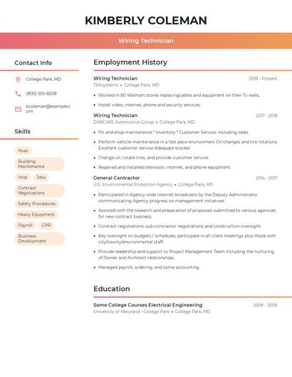Resume example 3
