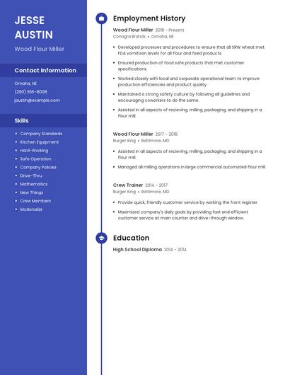 Wood Flour Miller Resume