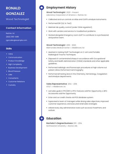 Wood Technologist Resume
