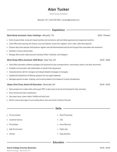 Resume example 1