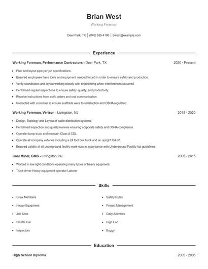 Resume example 1
