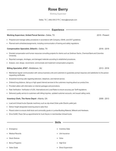 Resume example 1