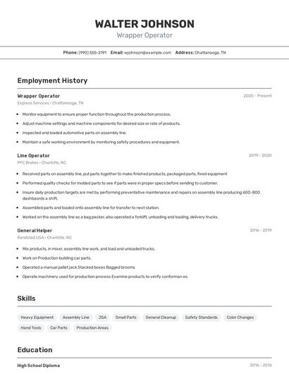 Wrapper Operator Resume