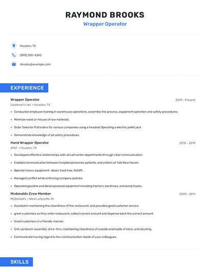 Wrapper Operator Resume