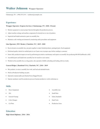 Wrapper Operator Resume