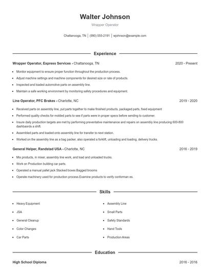 Wrapper Operator Resume