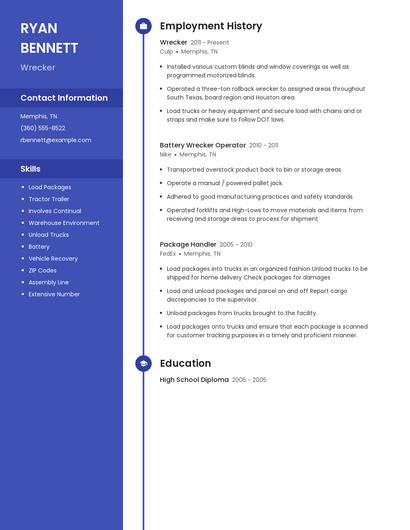 Wrecker Resume