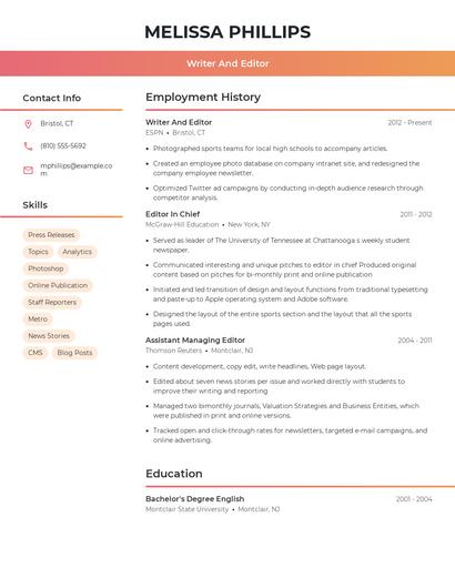 Resume example 3
