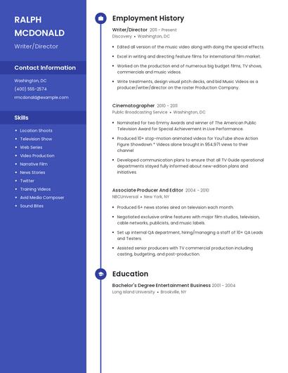 Writer/Director Resume