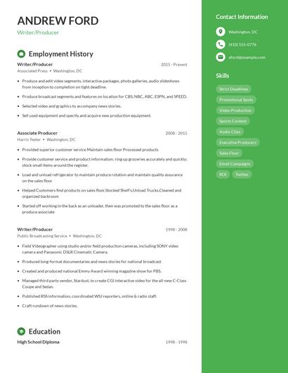 Resume example 4