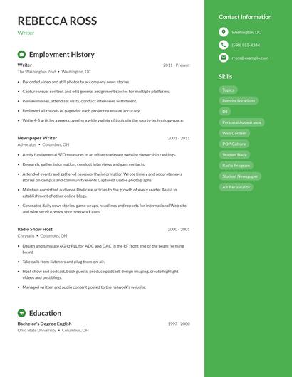 Resume example 4