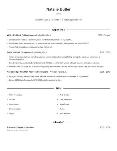 Resume example 1