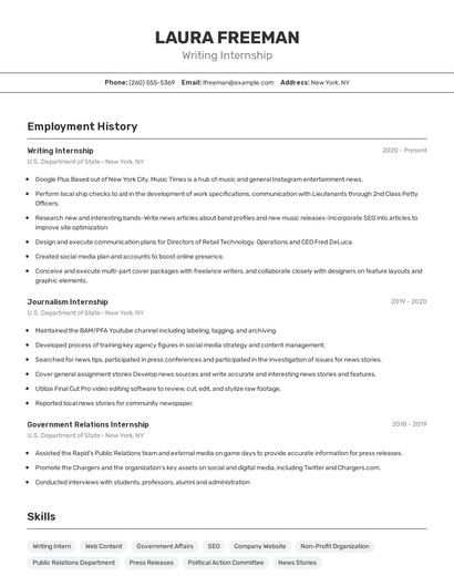 Resume example 2