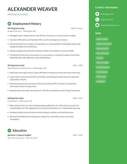 Resume example 4