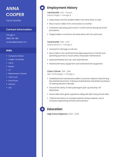 Yard Hostler Resume