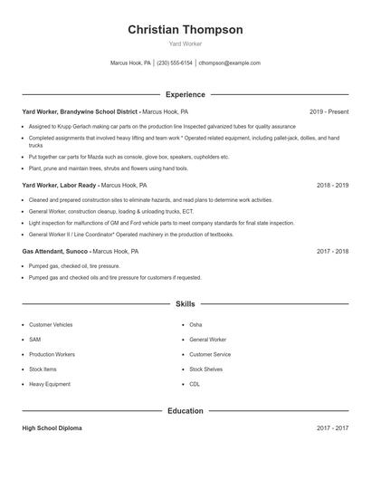 Resume example 1