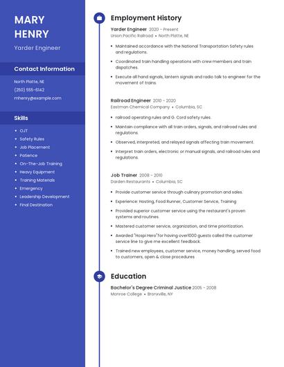 Yarder Engineer Resume