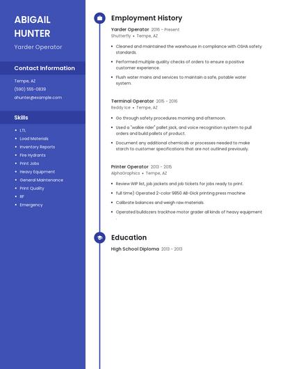 Yarder Operator Resume