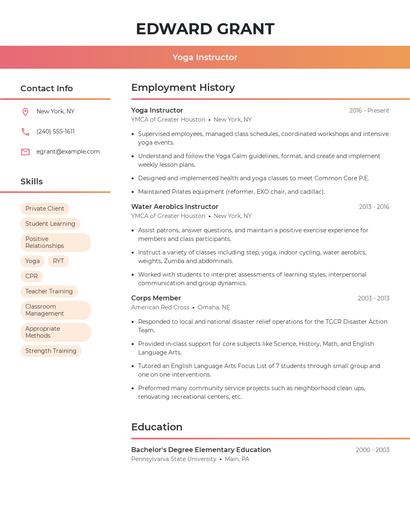 Resume example 3