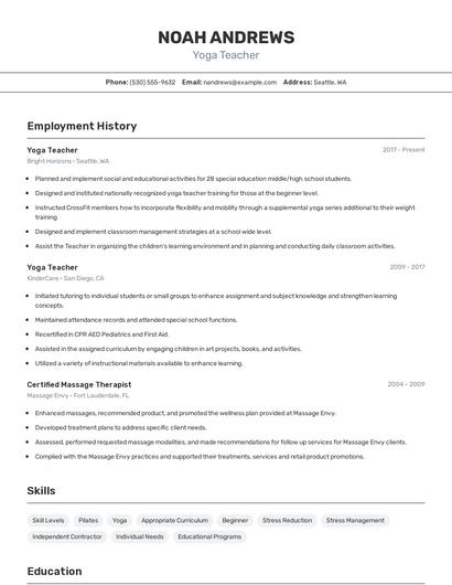 Resume example 2