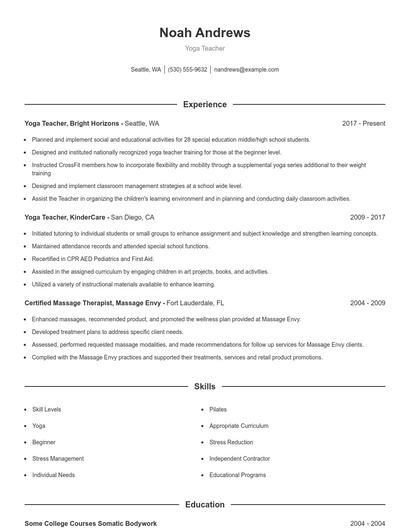 Resume example 1