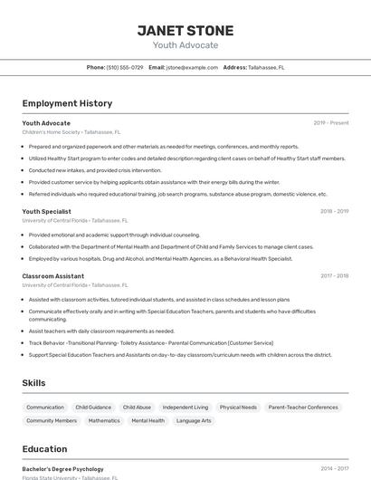 Resume example 2