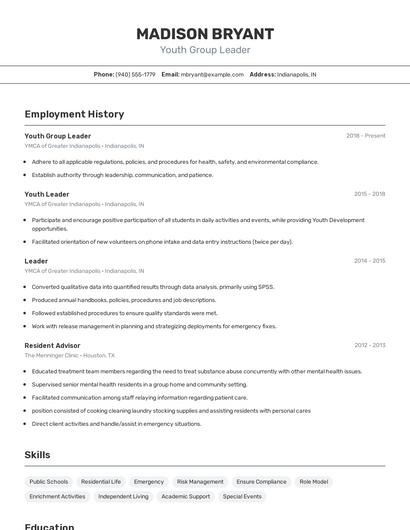 Resume example 2