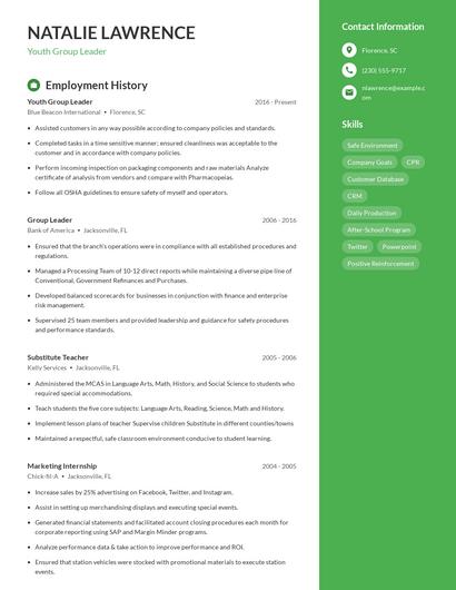 Resume example 5