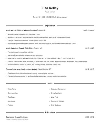 Resume example 1