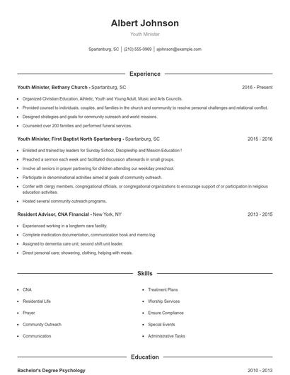 Resume example 1