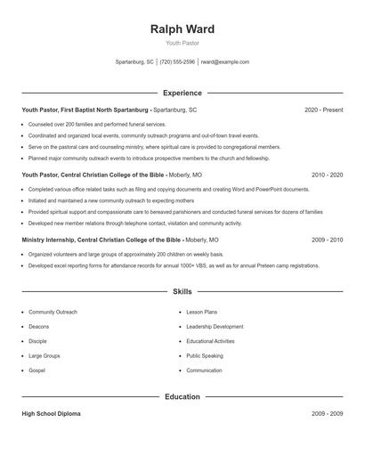 Resume example 1