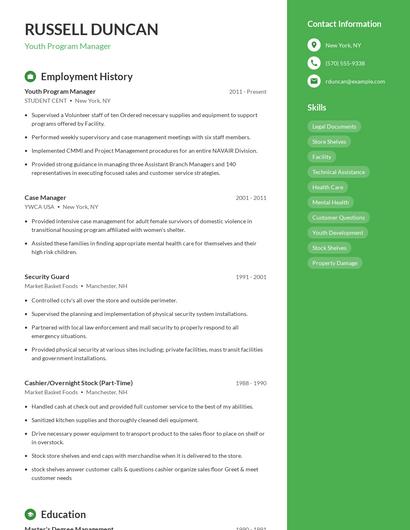 Resume example 4