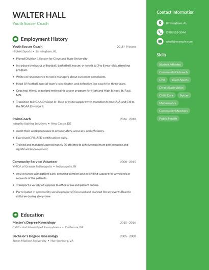 Resume example 5