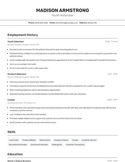 Resume example 2