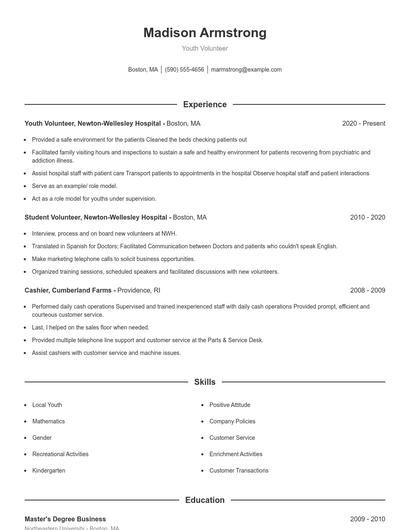 Resume example 1