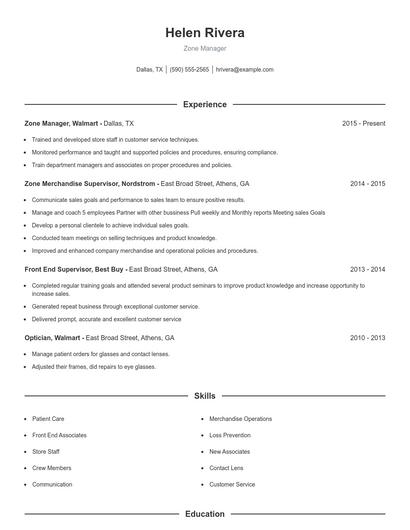 Resume example 1