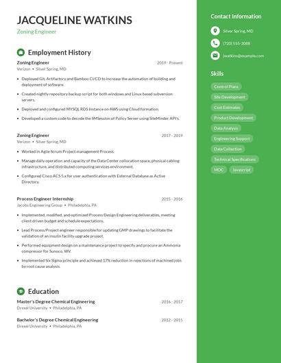 Zoning Engineer Resume
