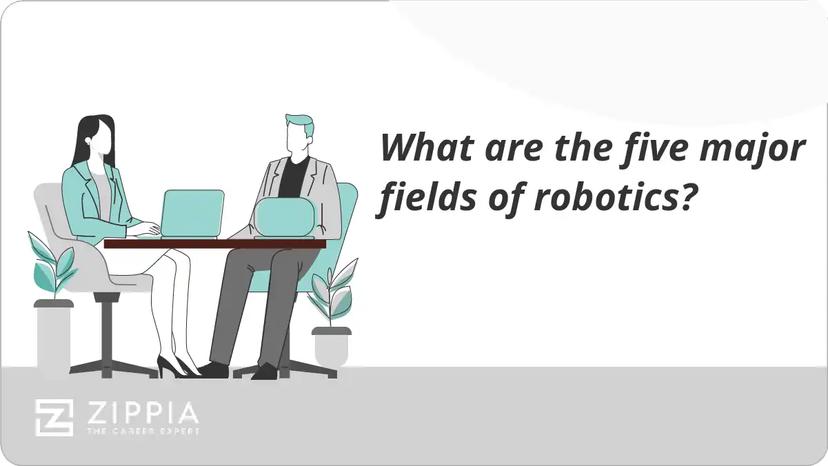 What are the five major fields of robotics?