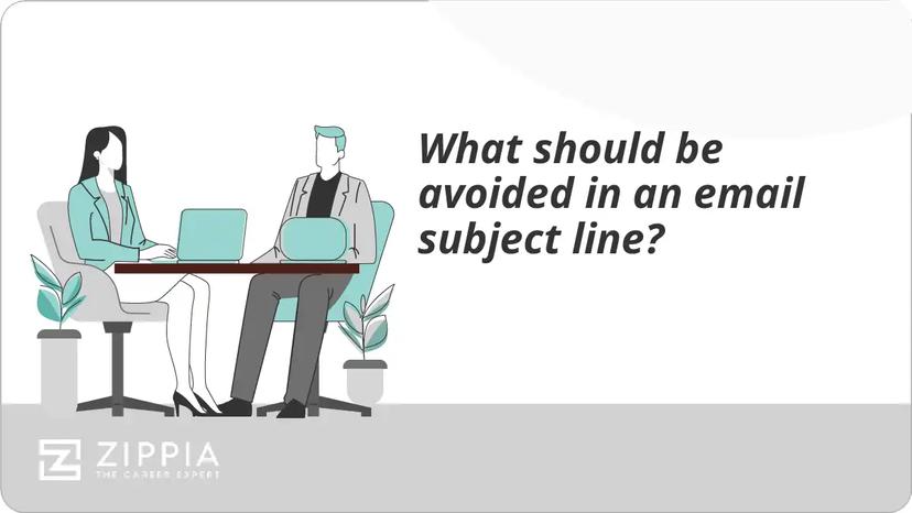 What should be avoided in an email subject line?