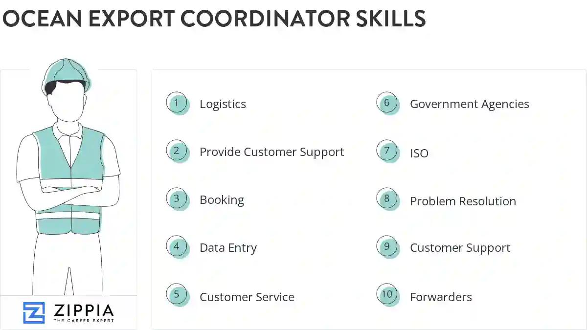 Ocean export coordinator skills