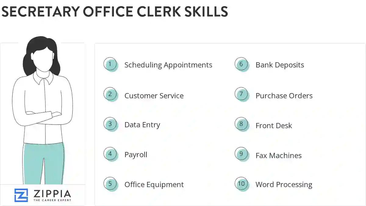 Secretary office clerk skills