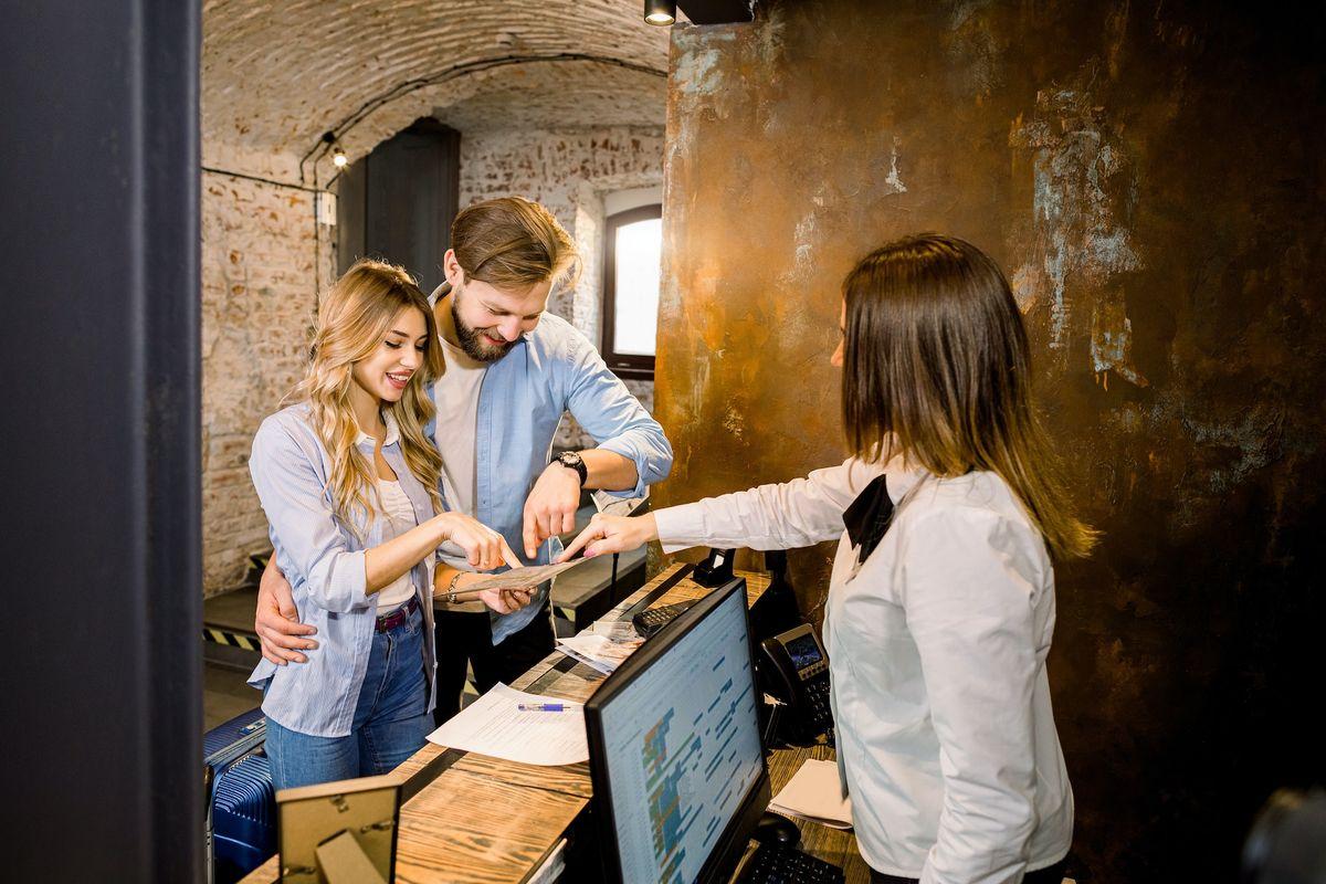 What does a front desk representative do