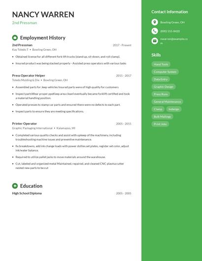 2nd Pressman Resume