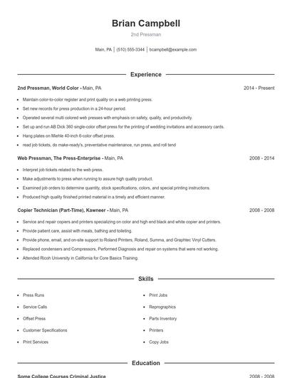 2nd Pressman Resume