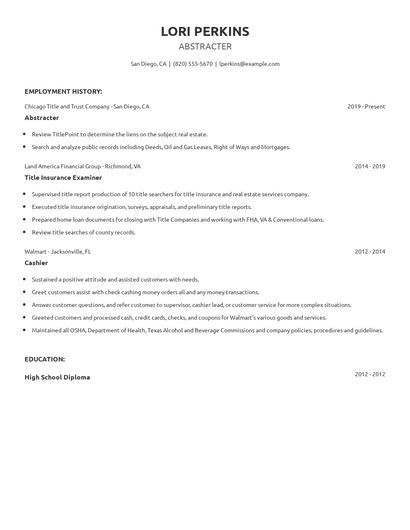Abstracter Resume
