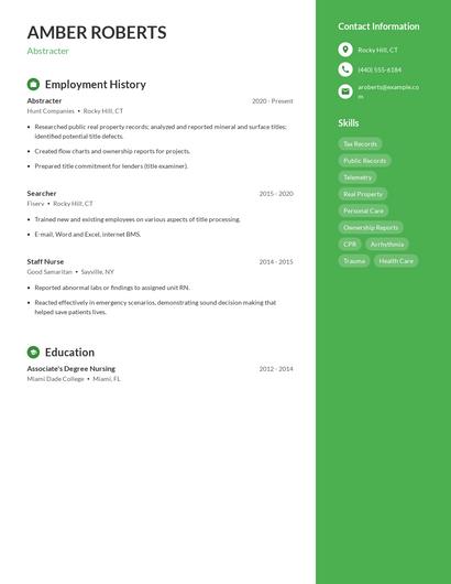 Abstracter Resume