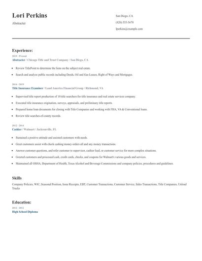 Abstracter Resume