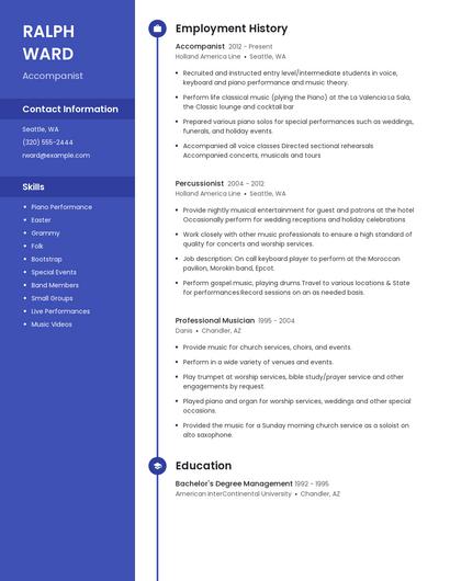 Accompanist Resume