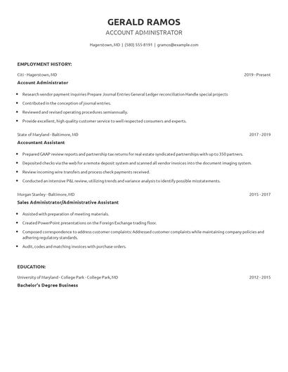 Account Administrator Resume