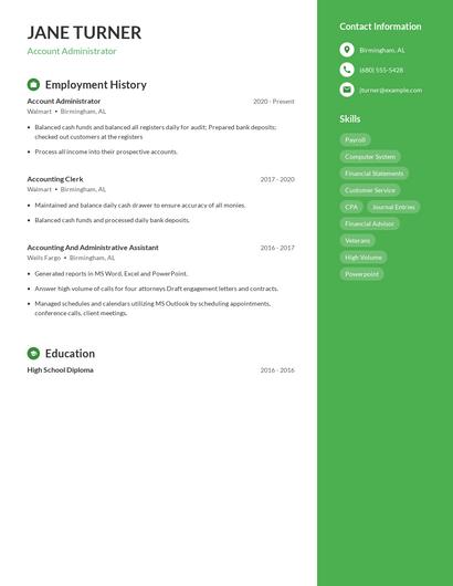 Account Administrator Resume